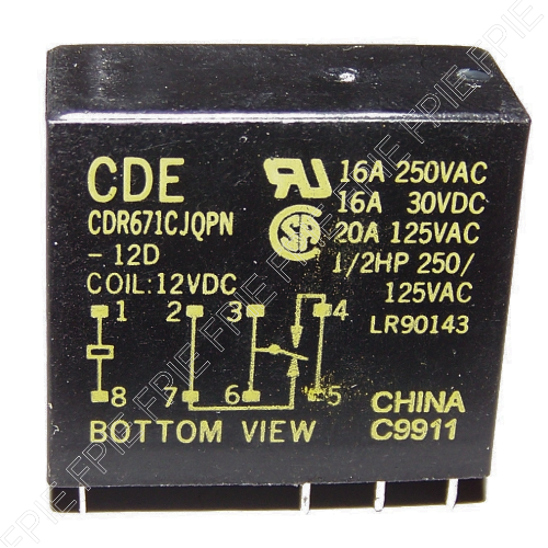 12VDC, 20A SPDT Relay by Cornell Dublilier (CDR671CJQPN)