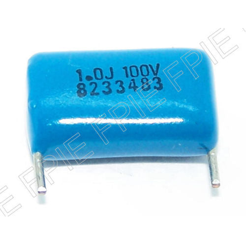 150VDC, +/-5% Metal Polyester Film Capacitor W/Cut Leads by Tecate Industries (EMD100W10J00E-6A115A-CT6A115A-CT)