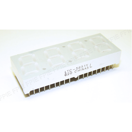 4 Digit 7 Segment Yellow Common Anode Display by LITE-ON (LTC-5851Y)