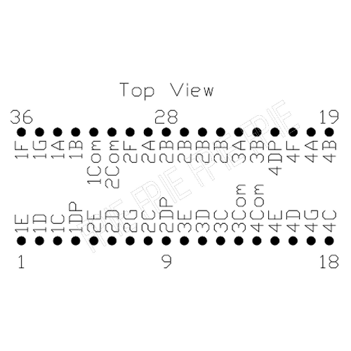 4 Digit 7 Segment Yellow Common Anode Display by LITE-ON (LTC-5851Y)