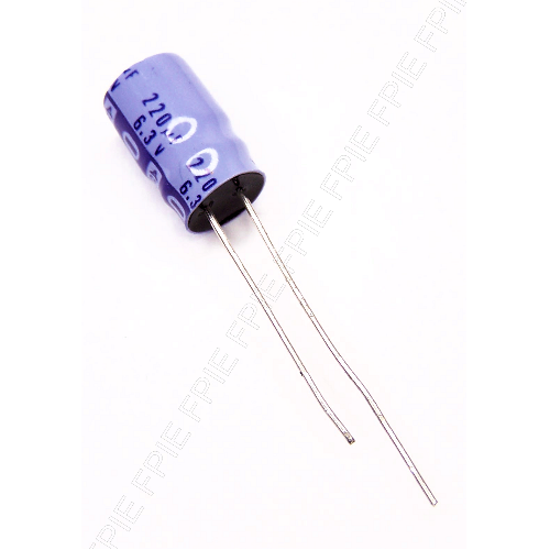 6.3V, 220uF Radial Capacitor 8.38x13.72mm by Matsushita (200-7285)