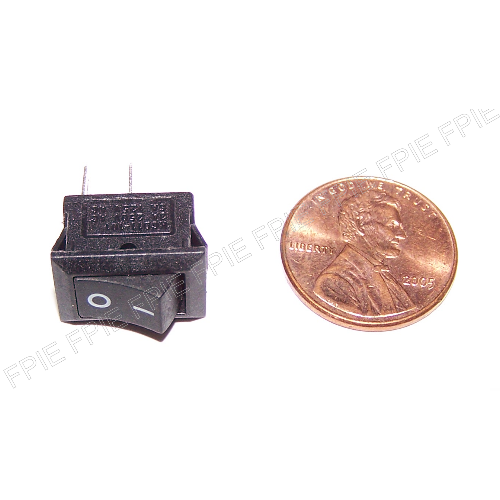 125VAC, 6A Snap-In SPST Mini Rocker Switch (1103-7257)
