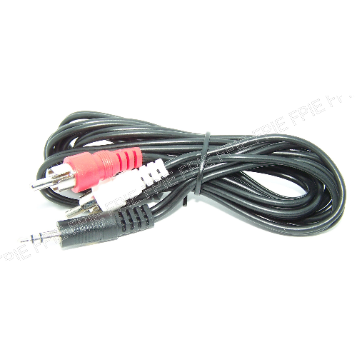 6' Audio Cable Adapter, 3.5mm Plug to 2 RCA Plugs (1303-7077)