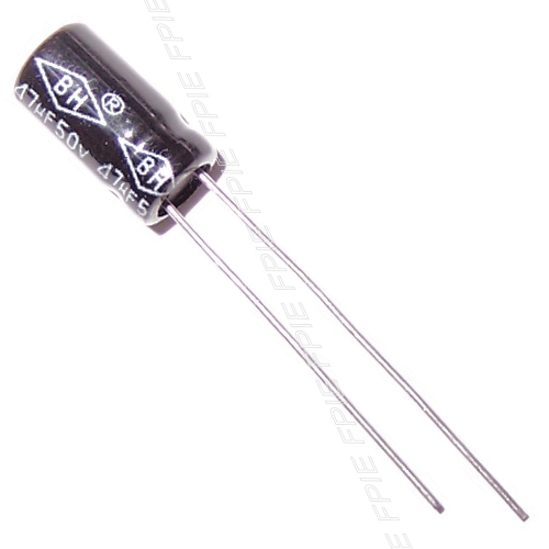50V, 47uF Radial 6.25x11.70mm Capacitor by BH (200-6831)