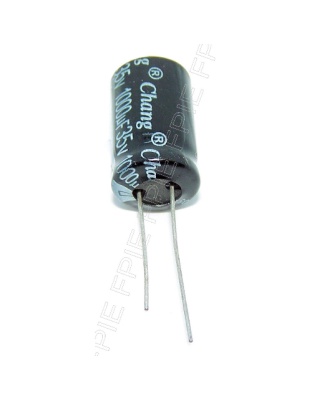 35V, 1000uF Radial 12.50x21.10mm Capacitor by Chang (200-6991)