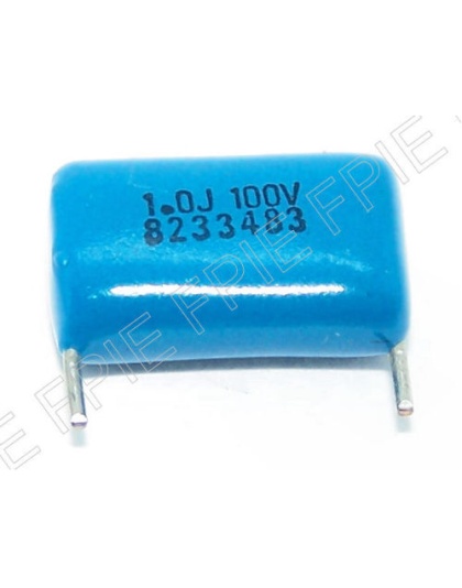 150VDC, +/-5% Metal Polyester Film Capacitor w/Cut Leads by Tecate Industries (EMD100W10J00E-6A115A-CT6A115A-CT)