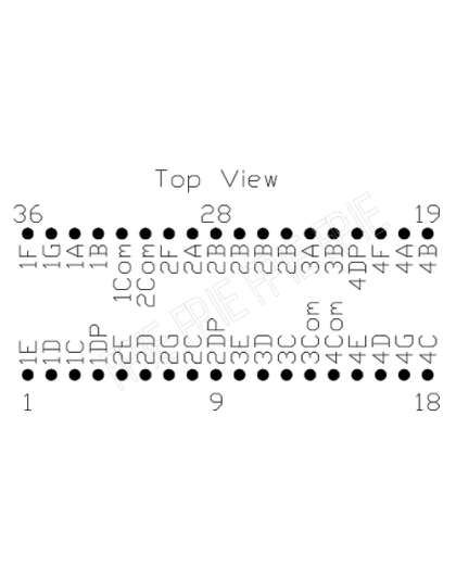 4 Digit 7 Segment Yellow Common Anode Display by LITE-ON (LTC-5851Y)