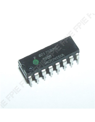 40175BPC CMOS, Quad D Type Flip-Flop IC by Fairchild Semiconductor